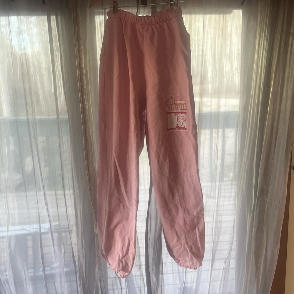 Boys lie no smoke without fire pink sweatpants